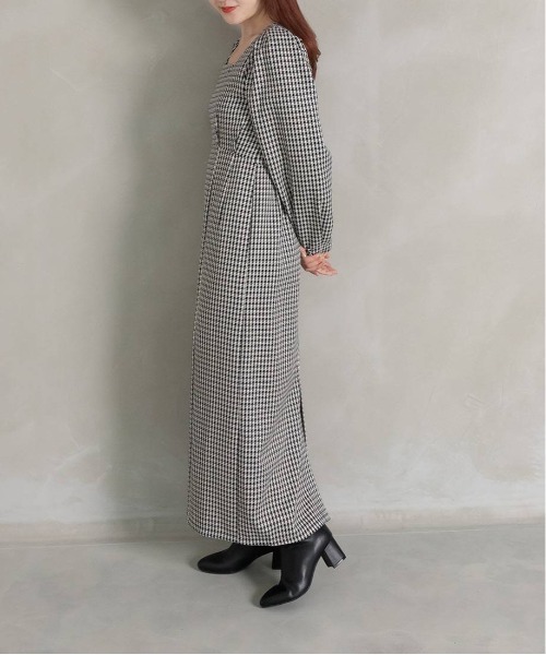 RANDA（ランダ）の「タックショルダーIラインワンピース（ワンピース・レディース・チェック/ブラウン/グレー・0/1）」の12枚目の写真