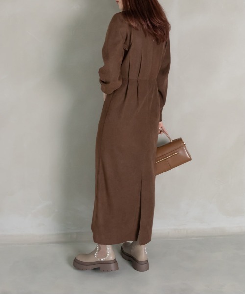 RANDA（ランダ）の「タックショルダーIラインワンピース（ワンピース・レディース・チェック/ブラウン/グレー・0/1）」の10枚目の写真