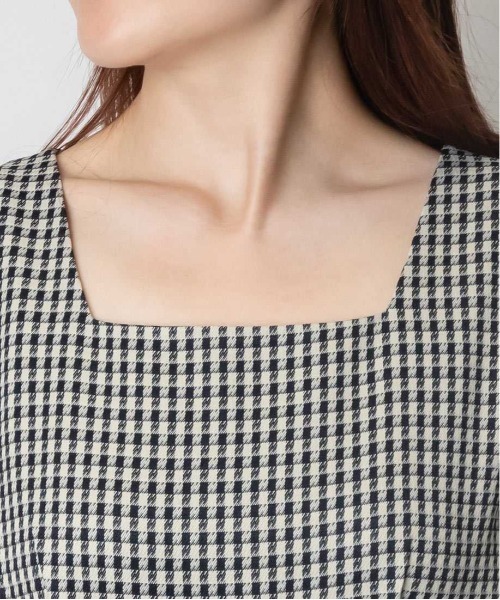 RANDA（ランダ）の「タックショルダーIラインワンピース（ワンピース・レディース・チェック/ブラウン/グレー・0/1）」の7枚目の写真