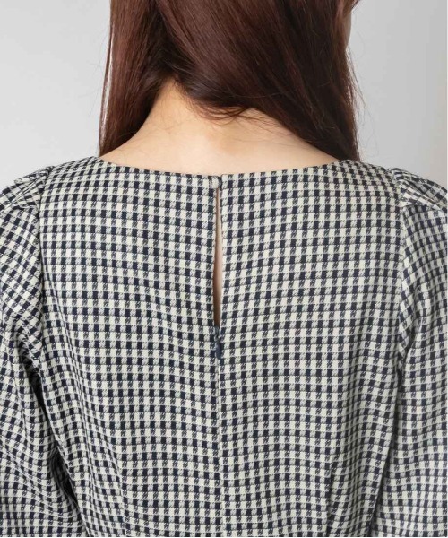 RANDA（ランダ）の「タックショルダーIラインワンピース（ワンピース・レディース・チェック/ブラウン/グレー・0/1）」の9枚目の写真