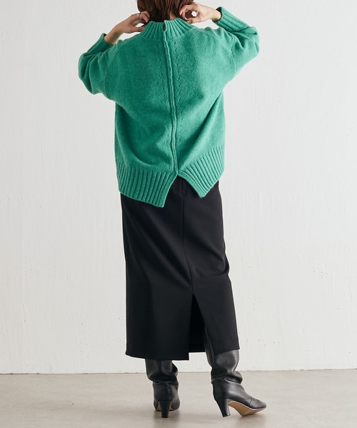 COLLAGE GALLARDAGALANTE（コラージュガリャルダガランテ）の「ボトムを選ばない/万能トップス/ハイネックニット/手洗い可（ニット/セーター・レディース・パープル/オフホワイト/イエロー/グリーン/モカ・FREE）」の12枚目の写真