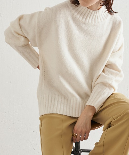 COLLAGE GALLARDAGALANTE（コラージュガリャルダガランテ）の「ボトムを選ばない/万能トップス/ハイネックニット/手洗い可（ニット/セーター・レディース・パープル/オフホワイト/イエロー/グリーン/モカ・FREE）」の13枚目の写真