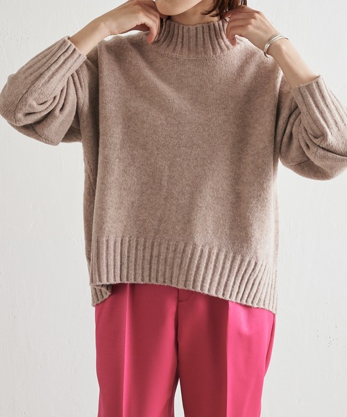 COLLAGE GALLARDAGALANTE（コラージュガリャルダガランテ）の「ボトムを選ばない/万能トップス/ハイネックニット/手洗い可（ニット/セーター・レディース・パープル/オフホワイト/イエロー/グリーン/モカ・FREE）」の7枚目の写真