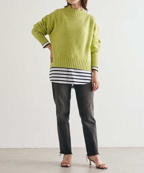 COLLAGE GALLARDAGALANTE（コラージュガリャルダガランテ）の「ボトムを選ばない/万能トップス/ハイネックニット/手洗い可（ニット/セーター・レディース・パープル/オフホワイト/イエロー/グリーン/モカ・FREE）」の8枚目の写真