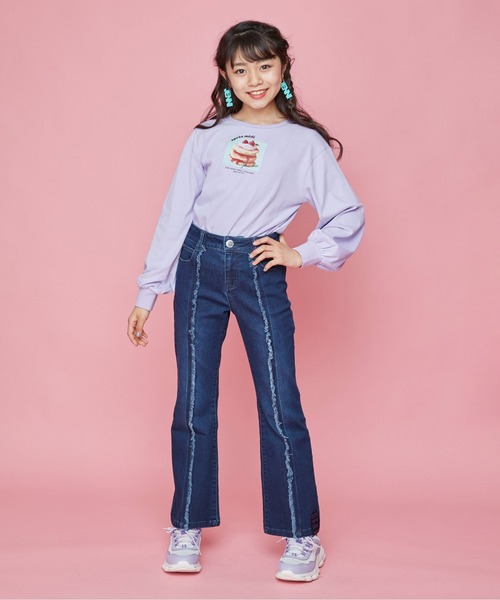 JENNI love（ジェニィラブ）の「クロップドロンT（Tシャツ/カットソー・キッズ・ラベンダー/オフホワイト/イエロー・130cm/140cm/150cm/160cm）」の4枚目の写真