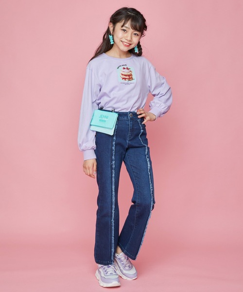 JENNI love（ジェニィラブ）の「クロップドロンT（Tシャツ/カットソー・キッズ・ラベンダー/オフホワイト/イエロー・130cm/140cm/150cm/160cm）」の5枚目の写真