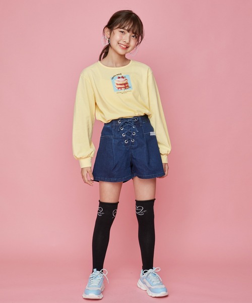 JENNI love（ジェニィラブ）の「クロップドロンT（Tシャツ/カットソー・キッズ・ラベンダー/オフホワイト/イエロー・130cm/140cm/150cm/160cm）」の6枚目の写真