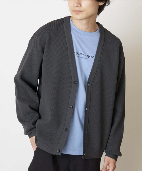 a.v.v（アーヴェヴェ）の「【ユニセックス】アゼアミワイドシルエットカーディガン（カーディガン/ボレロ・メンズ・チャコールグレー/ブルー/オレンジ/モカ・50/48/46/44）」の2枚目の写真