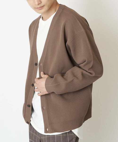 a.v.v（アーヴェヴェ）の「【ユニセックス】アゼアミワイドシルエットカーディガン（カーディガン/ボレロ・メンズ・チャコールグレー/ブルー/オレンジ/モカ・50/48/46/44）」の3枚目の写真