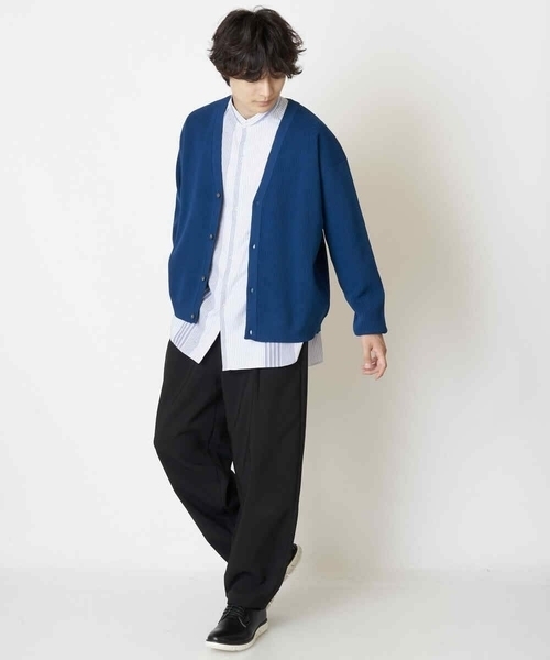 a.v.v（アーヴェヴェ）の「【ユニセックス】アゼアミワイドシルエットカーディガン（カーディガン/ボレロ・メンズ・チャコールグレー/ブルー/オレンジ/モカ・50/48/46/44）」の10枚目の写真