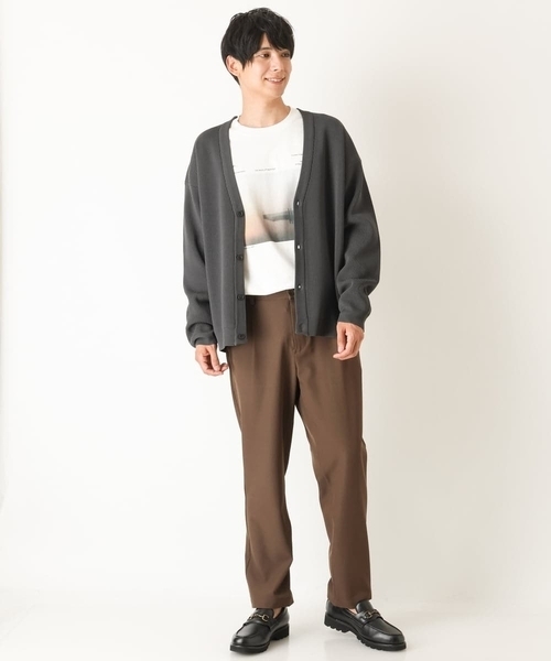 a.v.v（アーヴェヴェ）の「【ユニセックス】アゼアミワイドシルエットカーディガン（カーディガン/ボレロ・メンズ・チャコールグレー/ブルー/オレンジ/モカ・50/48/46/44）」の14枚目の写真