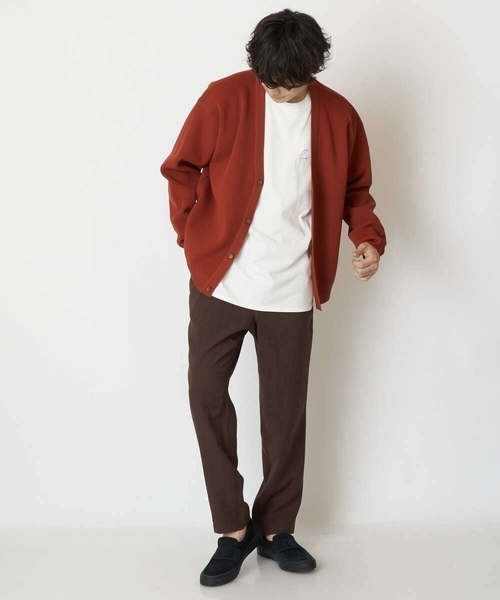 a.v.v（アーヴェヴェ）の「【ユニセックス】アゼアミワイドシルエットカーディガン（カーディガン/ボレロ・メンズ・チャコールグレー/ブルー/オレンジ/モカ・50/48/46/44）」の16枚目の写真