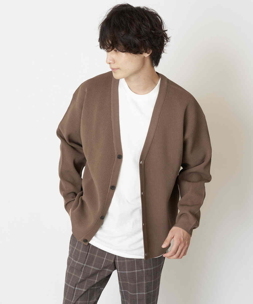 a.v.v（アーヴェヴェ）の「【ユニセックス】アゼアミワイドシルエットカーディガン（カーディガン/ボレロ・メンズ・チャコールグレー/ブルー/オレンジ/モカ・50/48/46/44）」の21枚目の写真