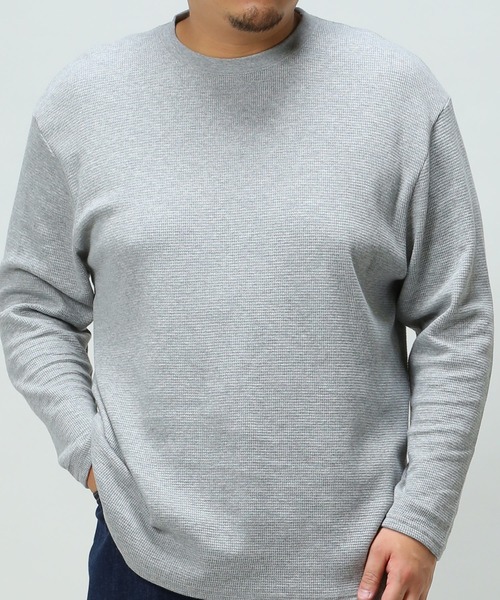 B&T CLUB(ビーティークラブ)の「ワッフル ロング Tシャツ(Tシャツ/カットソー・メンズ・カーキ/ブラック/グレー/ホワイト/ネイビー・X4(8L~9L)/X5(9L~10L)/X2(4L~5L)/X1(3L~4L)/X3(6L~7L))」の17枚目の写真