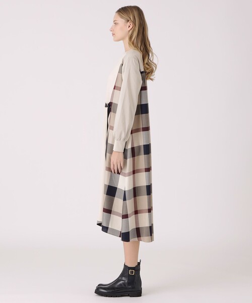 美品✨ブルーレーベルクレストブリッジ ドッキングワンピース ストライプ 38 美品】ブルーレーベルクレストブリッジ ニットドッキング