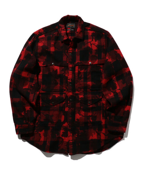 BEAMS PLUS（ビームスプラス）の「BEAMS PLUS / ウール チェック カモフラージュプリント アドベンチャーシャツ モディファイ（シャツ/ブラウス・メンズ・レッド/ホワイト・SMALL/MEDIUM/LARGE/X-LARGE）」の21枚目の写真