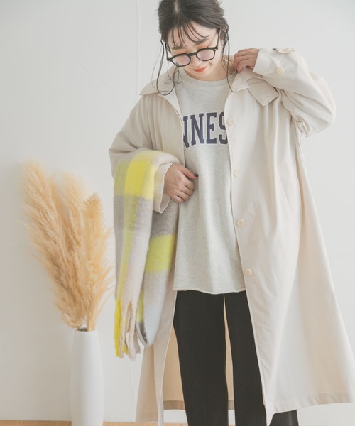 ITEMS URBANRESEARCH（アイテムズ アーバンリサーチ）の「2WAYステンカラーコート（ステンカラーコート・レディース・ベージュ/アイボリー・FREE）」の7枚目の写真