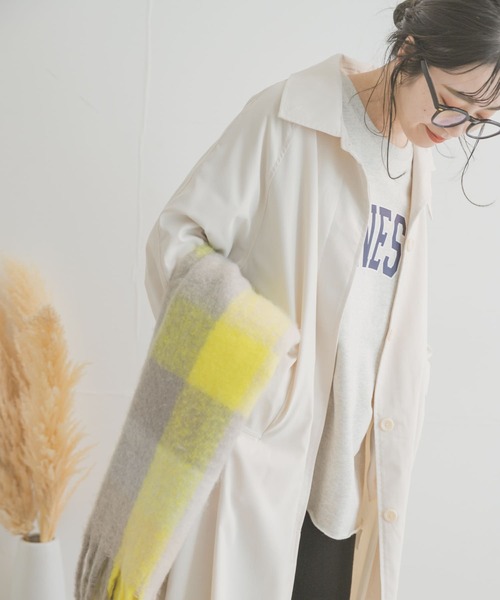 ITEMS URBANRESEARCH（アイテムズ アーバンリサーチ）の「2WAYステンカラーコート（ステンカラーコート・レディース・ベージュ/アイボリー・FREE）」の18枚目の写真