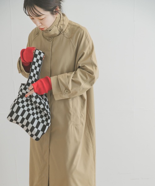 ITEMS URBANRESEARCH（アイテムズ アーバンリサーチ）の「2WAYステンカラーコート（ステンカラーコート・レディース・ベージュ/アイボリー・FREE）」の21枚目の写真