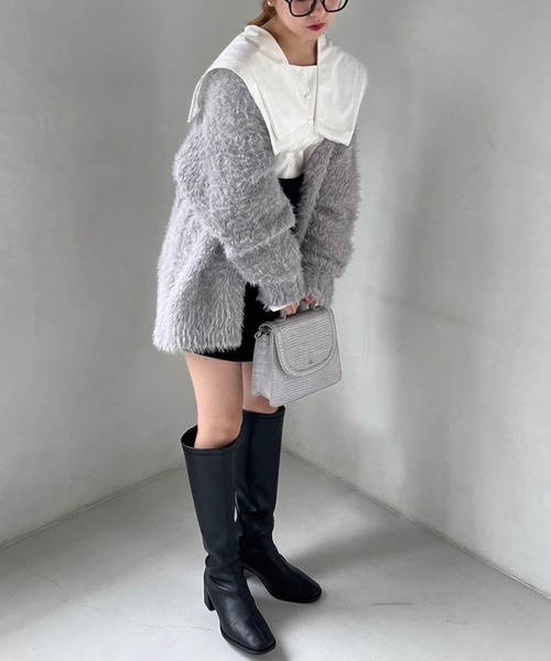 one after another NICE CLAUP（ワンアフターアナザーナイスクラップ）の「フレンチガーリーなスタイリングにおすすめ。ビックカラーブラウス（シャツ/ブラウス・レディース・ブラック系その他/オフホワイト/ベージュ系その他・FREE）」の9枚目の写真