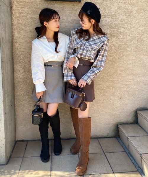 one after another NICE CLAUP（ワンアフターアナザーナイスクラップ）の「フレンチガーリーなスタイリングにおすすめ。ビックカラーブラウス（シャツ/ブラウス・レディース・ブラック系その他/オフホワイト/ベージュ系その他・FREE）」の21枚目の写真