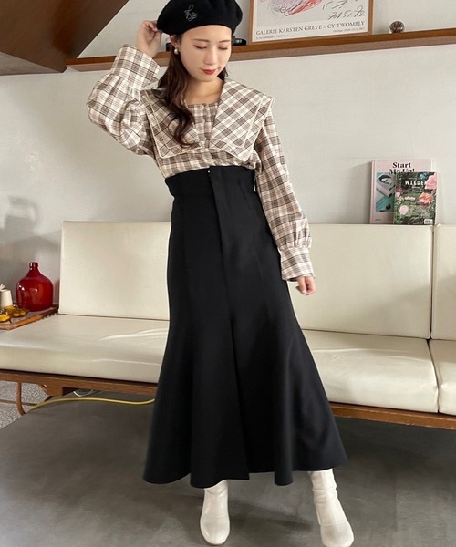 one after another NICE CLAUP（ワンアフターアナザーナイスクラップ）の「フレンチガーリーなスタイリングにおすすめ。ビックカラーブラウス（シャツ/ブラウス・レディース・ブラック系その他/オフホワイト/ベージュ系その他・FREE）」の18枚目の写真