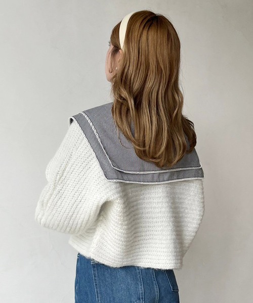 one after another NICE CLAUP（ワンアフターアナザーナイスクラップ）の「フレンチガーリーなスタイリングにおすすめ。ビックカラーブラウス（シャツ/ブラウス・レディース・ブラック系その他/オフホワイト/ベージュ系その他・FREE）」の14枚目の写真