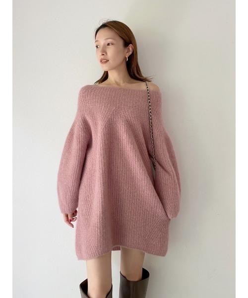 SNIDEL（スナイデル）の「ラクーンミニニットワンピース（ワンピース・レディース・アイボリー/ブラウン/ピンク/イエロー・FREE）」の6枚目の写真