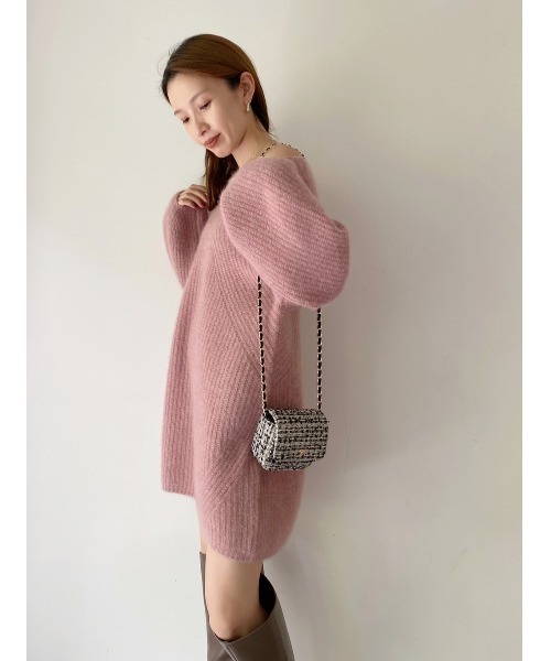 SNIDEL（スナイデル）の「ラクーンミニニットワンピース（ワンピース・レディース・アイボリー/ブラウン/ピンク/イエロー・FREE）」の7枚目の写真