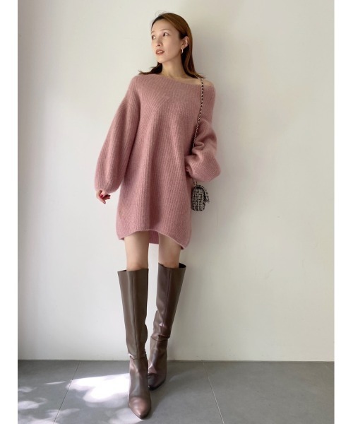 SNIDEL（スナイデル）の「ラクーンミニニットワンピース（ワンピース・レディース・アイボリー/ブラウン/ピンク/イエロー・FREE）」の8枚目の写真