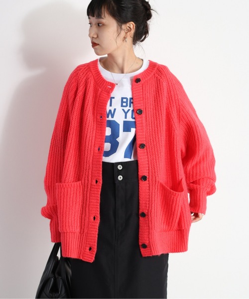 cepo(セポ)の「カラフルモヘアライクカーディガン(カーディガン/ボレロ・レディース・ピンク/オレンジ/ラベンダー・M)」の3枚目の写真