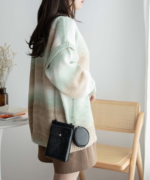 WEGO(ウィゴー)の「WEGO/マルチWAYグラデーションBIGカーディガン(カーディガン/ボレロ・レディース・ピンク/グリーン/グリーン系その他・FREE)」の19枚目の写真