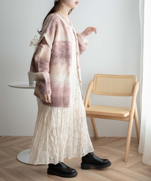 WEGO(ウィゴー)の「WEGO/マルチWAYグラデーションBIGカーディガン(カーディガン/ボレロ・レディース・ピンク/グリーン/グリーン系その他・FREE)」の20枚目の写真