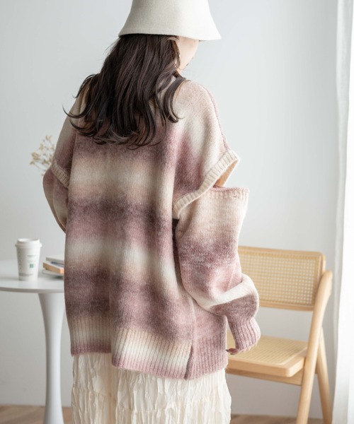 WEGO(ウィゴー)の「WEGO/マルチWAYグラデーションBIGカーディガン(カーディガン/ボレロ・レディース・ピンク/グリーン/グリーン系その他・FREE)」の22枚目の写真