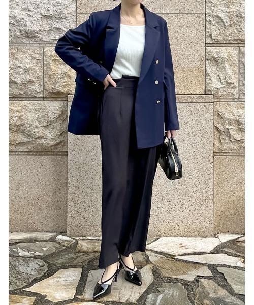 Re:EDIT（リエディ）の「[累計販売枚数6,200枚突破！][入卒式 セレモニー][低身長サイズ有]金ボタンブレザージャケットW（テーラードジャケット・レディース・ブラック/ネイビー/ベージュ/グレー/ブラウン・SHORT/MEDIUM/LARGE）」の17枚目の写真