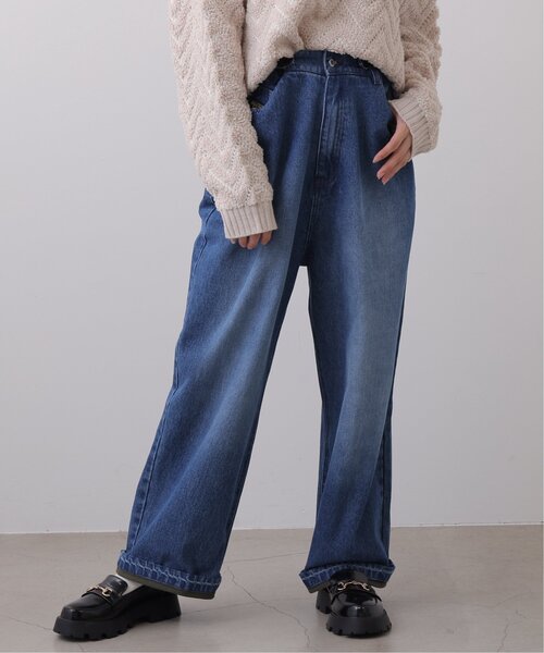 DOUBLE NAME（ダブルネーム）の「ウエスト調節デニムワイドパンツ 