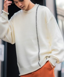 【improves】ハンドステッチ クルーネック ニット