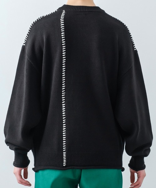 improves（インプローブス）の「【improves】ハンドステッチ クルーネック ニット（ニット/セーター・メンズ・ホワイト/ターコイズブルー/ブラック/パープル・LARGE/MEDIUM）」の10枚目の写真