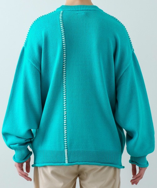 improves（インプローブス）の「【improves】ハンドステッチ クルーネック ニット（ニット/セーター・メンズ・ホワイト/ターコイズブルー/ブラック/パープル・LARGE/MEDIUM）」の13枚目の写真