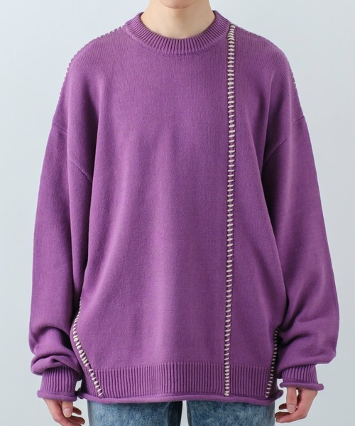 improves（インプローブス）の「【improves】ハンドステッチ クルーネック ニット（ニット/セーター・メンズ・ホワイト/ターコイズブルー/ブラック/パープル・LARGE/MEDIUM）」の14枚目の写真