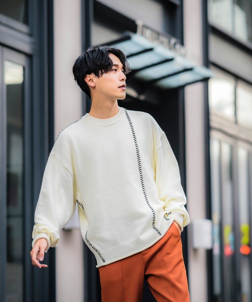 improves（インプローブス）の「【improves】ハンドステッチ クルーネック ニット（ニット/セーター・メンズ・ホワイト/ターコイズブルー/ブラック/パープル・LARGE/MEDIUM）」の21枚目の写真