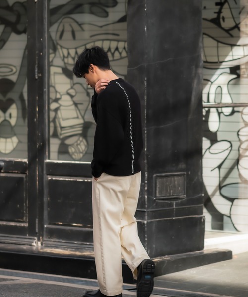 improves（インプローブス）の「【improves】ハンドステッチ クルーネック ニット（ニット/セーター・メンズ・ホワイト/ターコイズブルー/ブラック/パープル・LARGE/MEDIUM）」の22枚目の写真