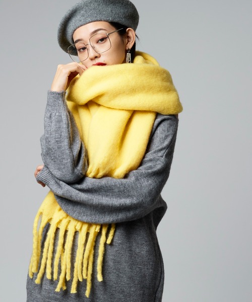 Narcissus（ナルシス）の「【Narcissus】カラーマフラー（マフラー・レディース・イエロー/ピンク・FREE）」の2枚目の写真