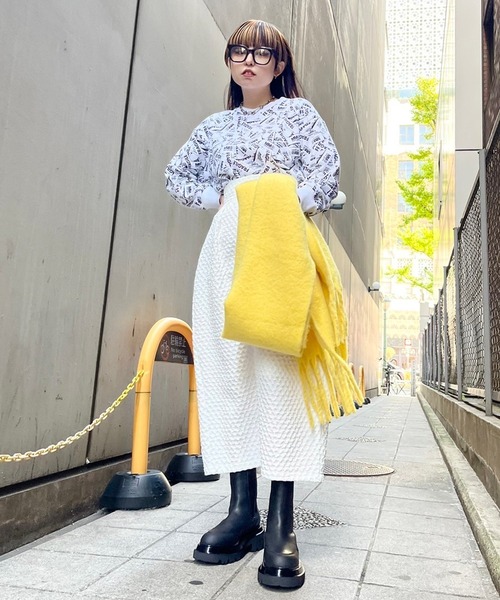 Narcissus（ナルシス）の「【Narcissus】カラーマフラー（マフラー・レディース・イエロー/ピンク・FREE）」の14枚目の写真