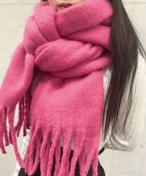 Narcissus（ナルシス）の「【Narcissus】カラーマフラー（マフラー・レディース・イエロー/ピンク・FREE）」の12枚目の写真