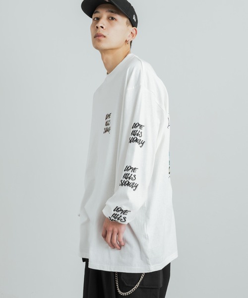 Ed Hardy(エドハーディー)の「エドハーディー オーバーサイズ グラフィックプリントロンT(Tシャツ/カットソー・メンズ・ダークグリーン/ブラック/ホワイト/パープル/ホワイト系/ブラック系・M/L)」の8枚目の写真