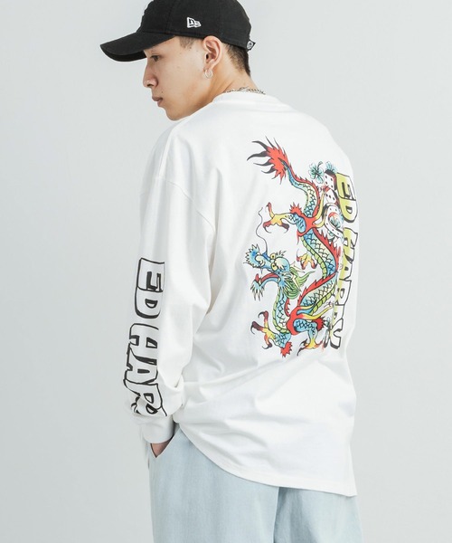 Ed Hardy(エドハーディー)の「エドハーディー オーバーサイズ グラフィックプリントロンT(Tシャツ/カットソー・メンズ・ダークグリーン/ブラック/ホワイト/パープル/ホワイト系/ブラック系・M/L)」の11枚目の写真