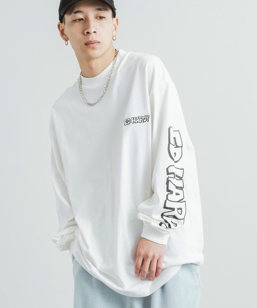 Ed Hardy(エドハーディー)の「エドハーディー オーバーサイズ グラフィックプリントロンT(Tシャツ/カットソー・メンズ・ダークグリーン/ブラック/ホワイト/パープル/ホワイト系/ブラック系・M/L)」の12枚目の写真