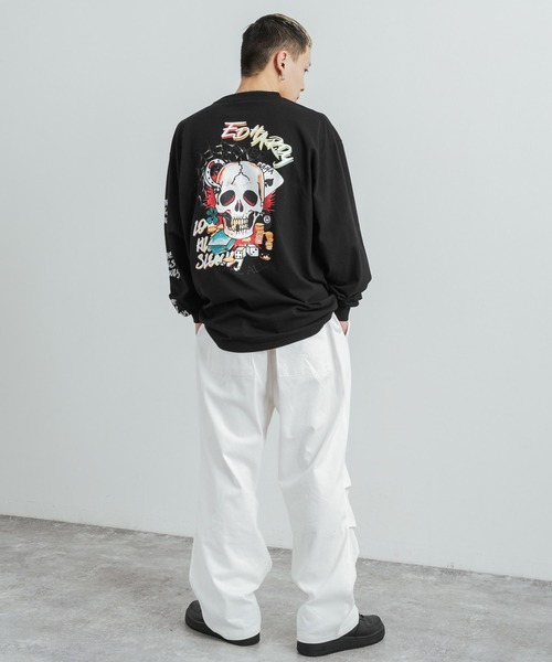 Ed Hardy(エドハーディー)の「エドハーディー オーバーサイズ グラフィックプリントロンT(Tシャツ/カットソー・メンズ・ダークグリーン/ブラック/ホワイト/パープル/ホワイト系/ブラック系・M/L)」の17枚目の写真