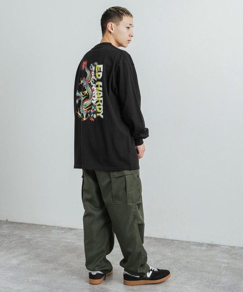 Ed Hardy(エドハーディー)の「エドハーディー オーバーサイズ グラフィックプリントロンT(Tシャツ/カットソー・メンズ・ダークグリーン/ブラック/ホワイト/パープル/ホワイト系/ブラック系・M/L)」の22枚目の写真